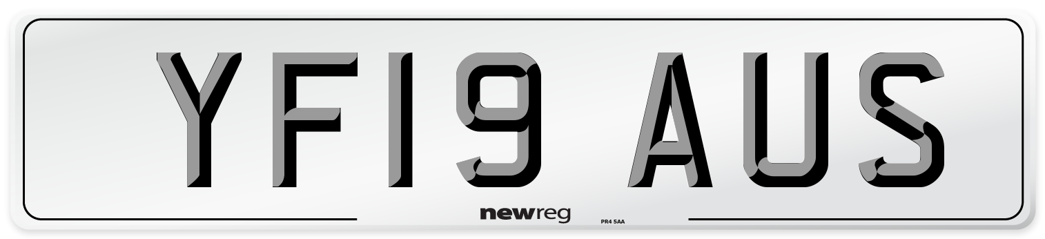 YF19 AUS Number Plate from New Reg